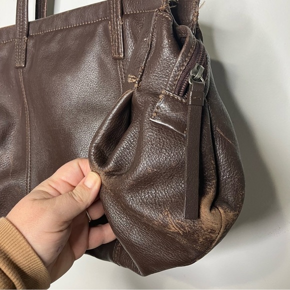 J. Jill brown leather shoulder bag medium size 12.75” x 11” - Picture 6 of 12